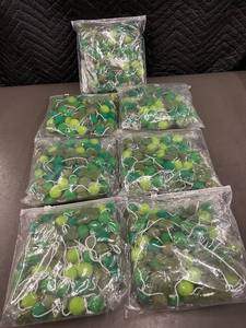Set of 6 St. Patricks Day Felt Garlands with Shamrock and Ball Designs