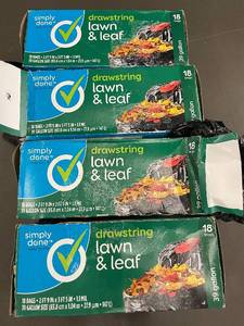 Set of 4 Simply Done Lawn and Leaf Drawstring Bags 39 Gallon
