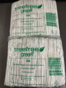 Set of 1000 TreeFree Green Jumbo Bamboo Paper Straws