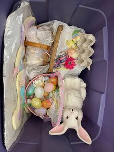 Easter Themed Decor Collection including Bunny Figurines and Decorative Eggs