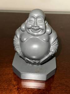 lot 152 image: Gray Smiling Buddha Statue