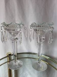 lot 204 image: Vintage Crystal Candle Holders