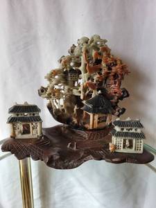 lot 205 image: Chinese Soapstone Village Sculpture