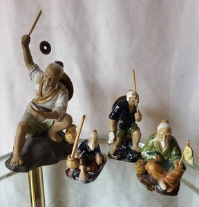 lot 224 image: Ceramic Fishermen Figurine Set