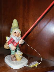 lot 245 image: Charming Gnome Fisherman Figurine
