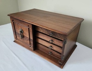 lot 12 image: Wood Jewelry Box with Drawers