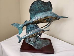 lot 15 image: Bronze Sailfish Sculpture