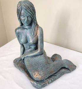 lot 18 image: Exquisite Verdigris Mermaid Statue