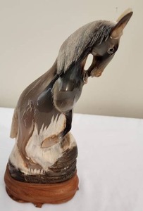 lot 24 image: Handcrafted Wooden Horse Sculpture