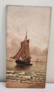 lot 29 image: Vintage Nautical Oil Painting