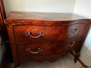lot 32 image: Vintage Herringbone Wood Dresser