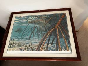 lot 50 image: Framed Don Ray 83 Aquatic Print