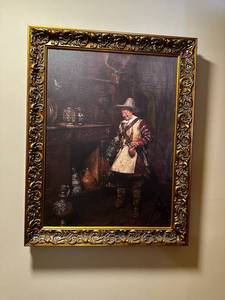 lot 51 image: Ornate Framed Historical Painting