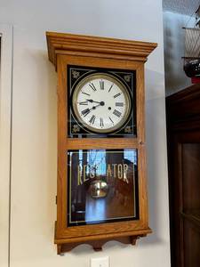 lot 54 image: Vintage Regulator Wall Clock