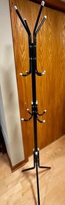 lot 55 image: Black Metal Coat Rack Stand