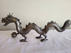 lot 86 image: Vintage Metal Dragon Sculpture