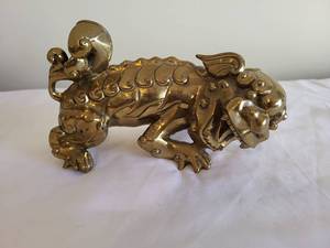 lot 87 image: Brass Foo Dog Statue