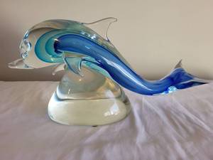 lot 91 image: Murano Glass Dolphin Sculpture
