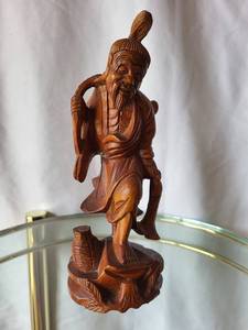lot 111 image: Intricate Wooden Figurine Sculpture