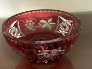 lot 138 image: Ruby Red Cut Crystal Bowl