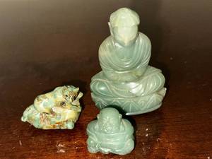 lot 147 image: Set of 3 Jade Stone Figurines