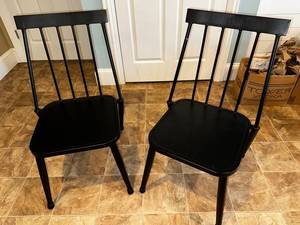 lot 106 image: Pair of Black Metal Dining Chairs