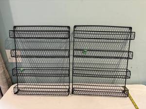 lot 197 image: Black Wire Wall Storage Rack Set
