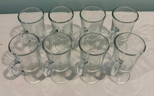 lot 203 image: Set of 8 Clear Glass Mugs