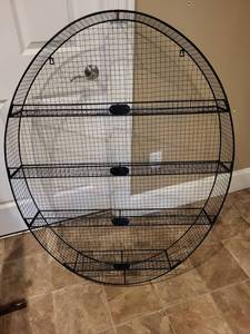 lot 216 image: Round Metal Wire Wall Shelf Unit