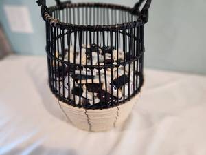 lot 68 image: Domino Set with Woven Basket