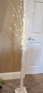 lot 74 image: LED Lighted Birch Tree Decoration