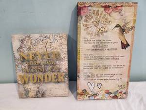 lot 143 image: Inspirational Canvas Wall Art Set