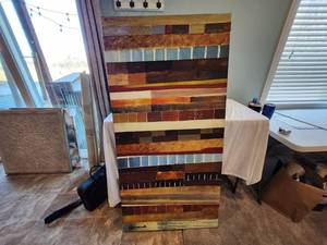 lot 148 image: Large Abstract Geometric Canvas Art