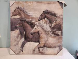 lot 151 image: Running Horses Canvas Art