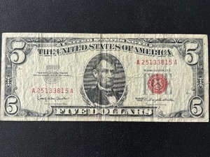 1963 Red Seal $5 Dollar Note