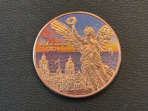 1 Ounce .999 Fine Copper Round Mexico