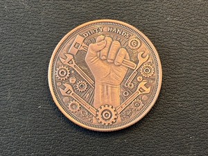 1 Ounce .999 Fine Copper Round Dirty Hands Clean Money