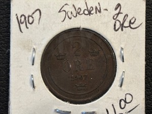 1907 Swedish 2 Ore