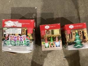 lot 610 image: LOT OF 3 Holiday Time Christmas Inflatables