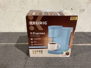 lot 117 image: Keurig K-Express Essentials Sky Blue Single-Serve K-Cup Pod Coffee Maker