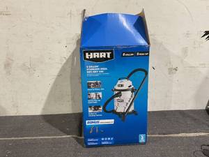 lot 128 image: HART 6 Gallon 5 Peak HP Stainless Steel WetDry Vacuum