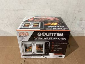 lot 229 image: Gourmia 6-Slice Digital Toaster Oven Air Fryer, with 18 One-Touch Presets & Temp Probe, Stainless Steel