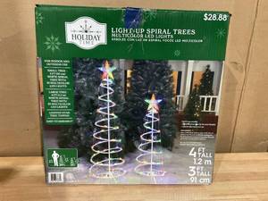 lot 357 image: Multicolor LED Lighted Spiral Cone Tree Outdoor Christmas Decoration - 4