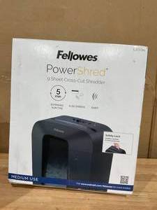 lot 363 image: Fellowes Powershred LX50 9 Sheet Capacity 4.4 gal Cross-Cut Shredder