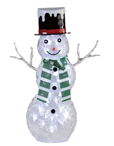 lot 360 image: LOT OF 2 Light-Up LED 30 Icy Snowman, by Holiday Time