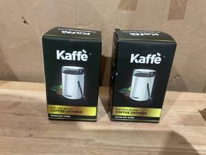 lot 385 image: LOT OF 2 Kaffe 14Cup Electric Coffee Grinder with Auto OnOff, Stainless Steel