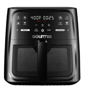 lot 225 image: Gourmia 8-Quart Digital Window Air Fryer, with 8 One-Touch Functions, Black