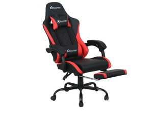 lot 228 image: X Rocker Apex PC Gaming Chair with Massage Function and Footrest, Red