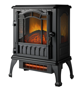 lot 257 image: Mainstays 2-Setting 3D Electric Stove Heater with Life-like Flame
