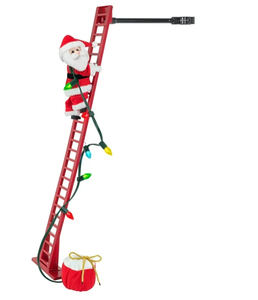 lot 398 image: Mr. Christmas 43 Super Climbing Plush Red Santa Decoration